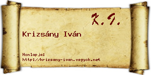 Krizsány Iván névjegykártya